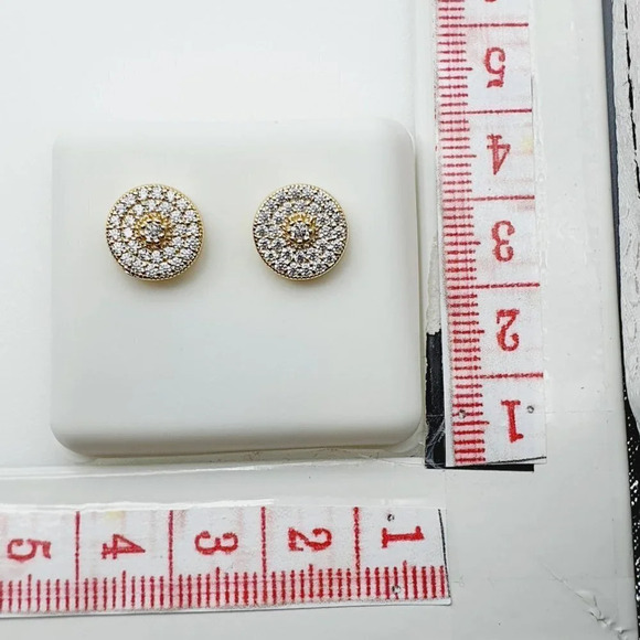 "14K Gold Plated Cubic Zircon Earrings, INUS1BR149 - Picture 5 of 9